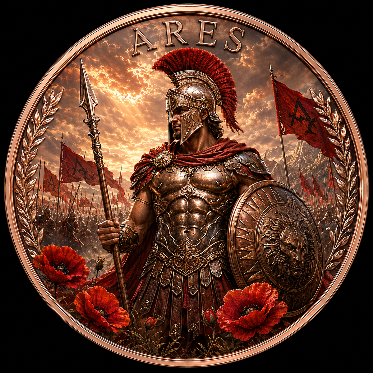 Ares - Griechische Mythologie – 1 oz Kupfermedaille