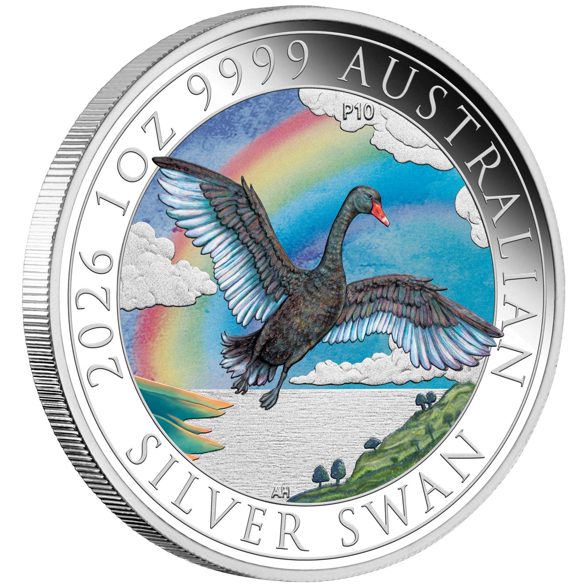 Australischer Schwan 2026 – ANDA Coin Show Perth | 1 oz Silbermünze | Ag .999 | Proof Color | The Perth Mint