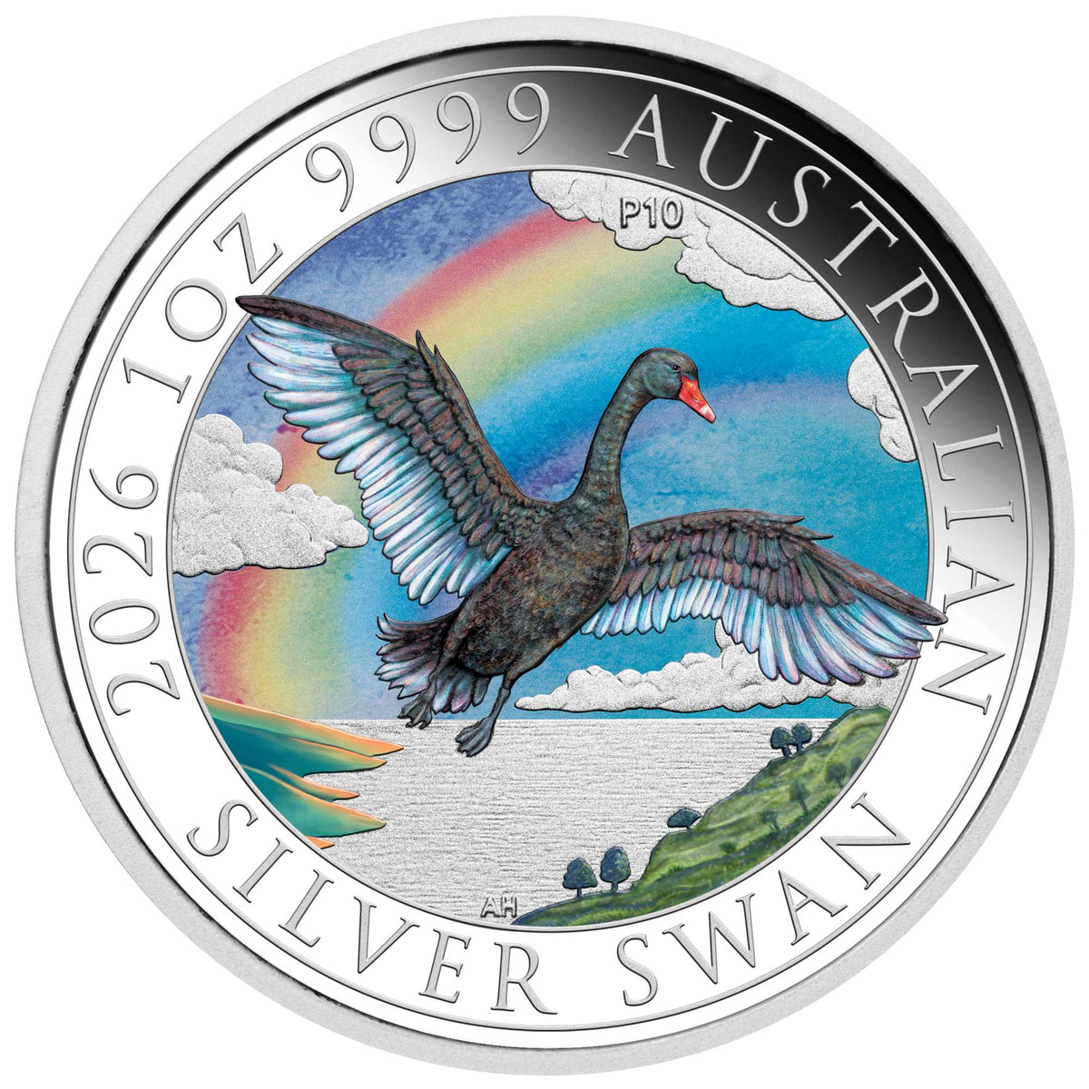 Australischer Schwan 2026 – ANDA Coin Show Perth | 1 oz Silbermünze | Ag .999 | Proof Color | The Perth Mint