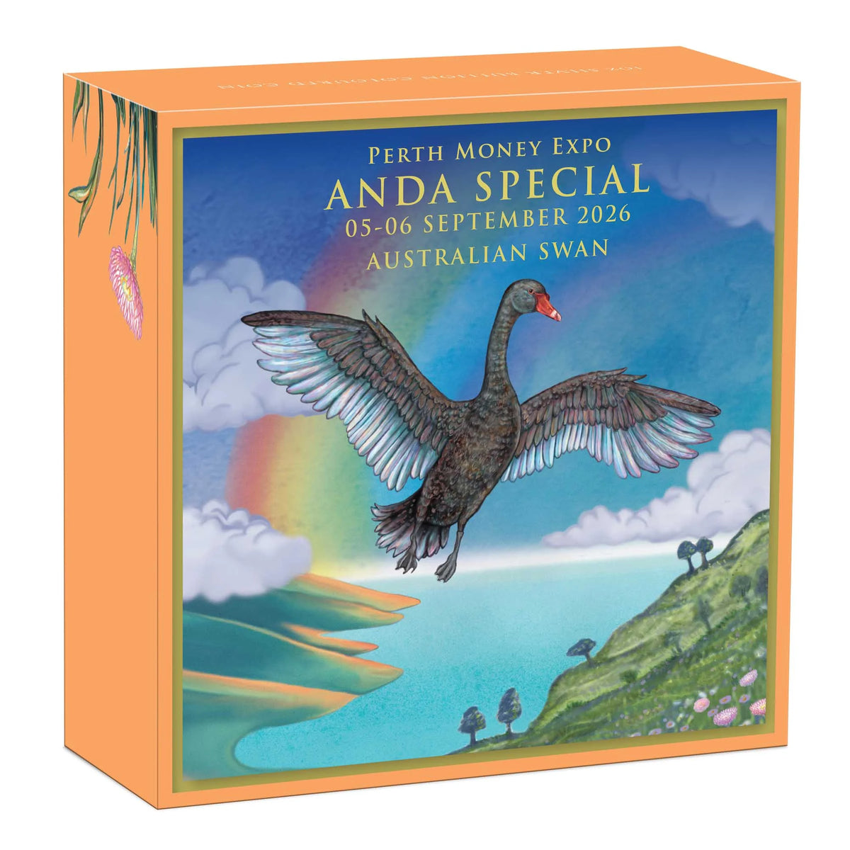 Australischer Schwan 2026 – ANDA Coin Show Perth | 1 oz Silbermünze | Ag .999 | Proof Color | The Perth Mint