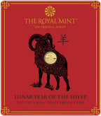 Lunar Schaf 2027 – 1/40 oz Goldmünze | Au .9999 | PP | Royal Mint