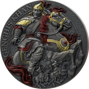 Great Commanders – Genghis Khan 2026 – 5 oz Silbermünze | Vorderseite | MM-Edelmetalle