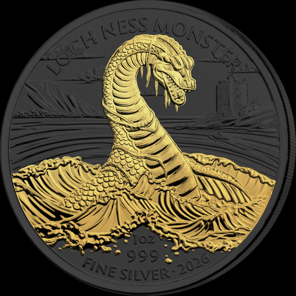 Golden Enigma – 1 oz Loch Ness 2026 – Sammlermünze | Vorderseite | MM-Edelmetalle