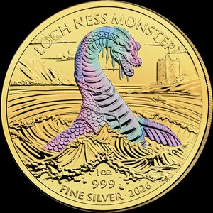 Golden Holographic – 1 oz Loch Ness – Sammlermünze | Vorderseite | MM-Edelmetalle