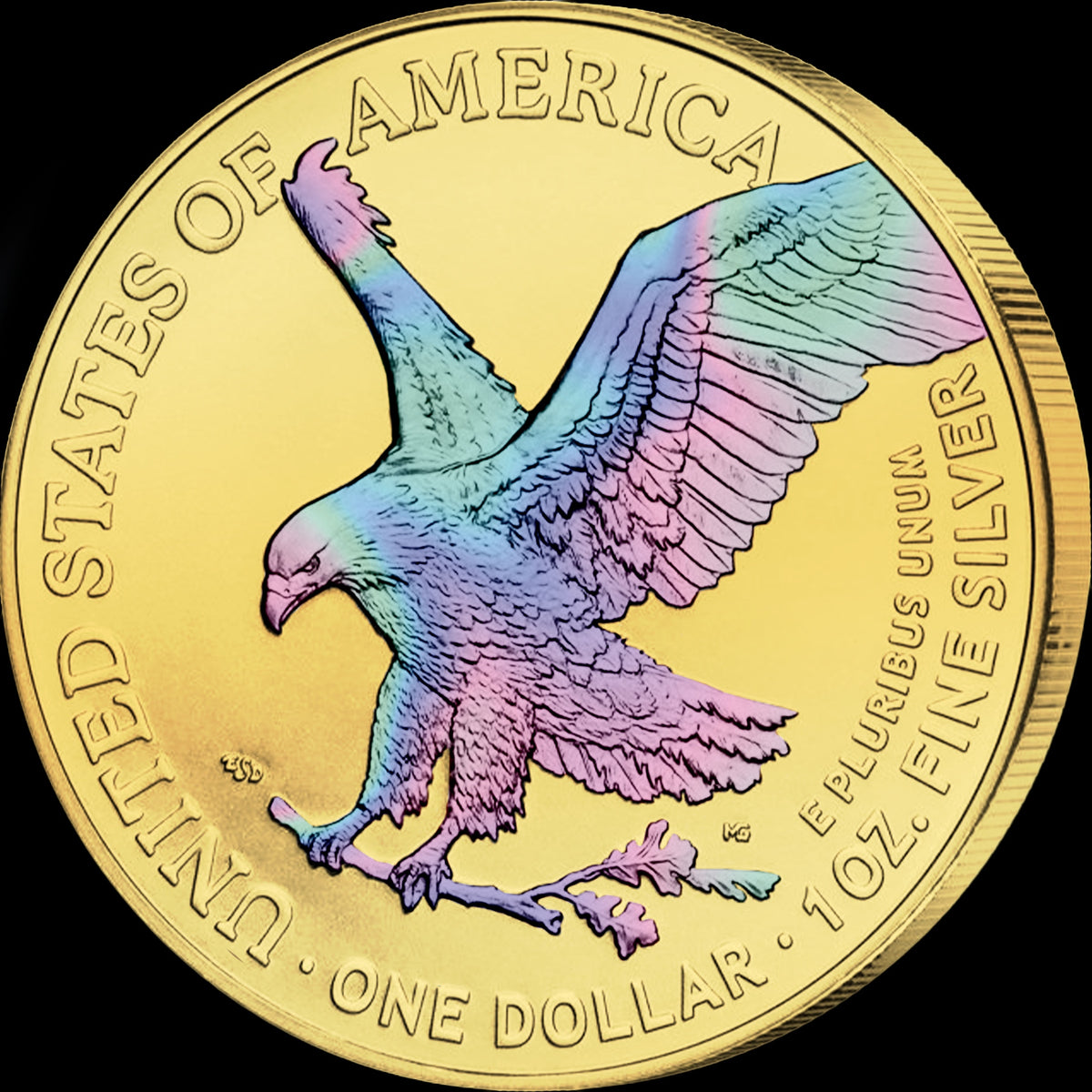 Golden Holographic – 1 oz Eagle 2026 – Sammlermünze | Vorderseite | MM-Edelmetalle