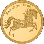 Lunar Year Horse 2026 – 1/200 oz Goldmünze | Vorderseite | MM-Edelmetalle