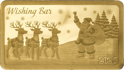 Wishing Bar – Weihnachtswunsch 2026 – 1/200 oz Goldbarren – Produktansicht