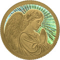 Guardian Angel – Schutzengel im roten Samtbeutel 2027 – 1/200 oz Goldmünze – Produktansicht