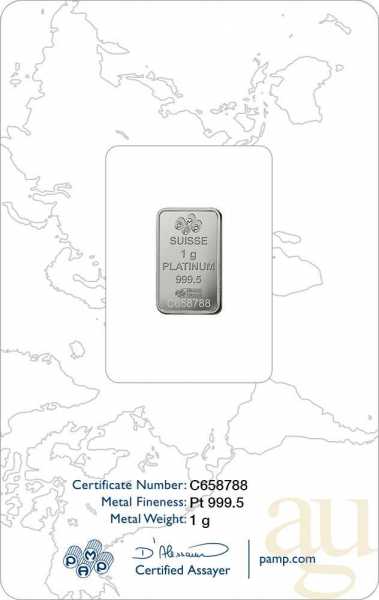 Platinbarren 1 g – Fortuna | Pt .9995 | PAMP | Schweiz