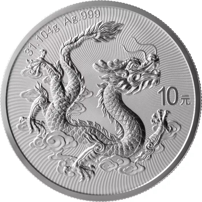 China Dragon 2026 – 1 oz Silbermünze | Ag .999 | BU | Golden Dragon Card