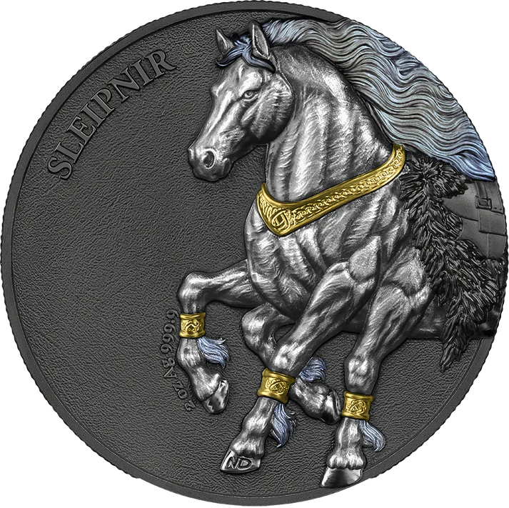 Silbermünze 2 oz – Sleipnir Ultra Double High Relief 2026 | Germania Beasts | Ag .9999 | Limitiert 999 Stück
