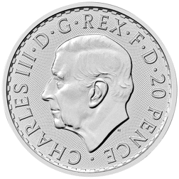 Britannia 2027 30 Jahre – 1/10 oz Silber, Wertseite mit König Charles III.