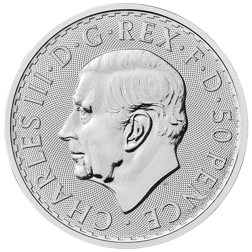 Britannia 2027 30 Jahre – 1/4 oz Silber, Wertseite mit König Charles III.