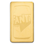 PAMP Fanta 2026 – Detailansicht der Motivseite des 1-g-Goldbarrens
