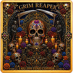 Kupfermedaille 1 kg – Grim Reaper: Día de Muertos 2026 | 3D & Colors | Cu .999 | Limitiert 249 Stück