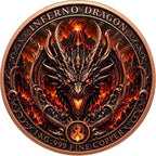 Kupfermedaille 1 kg – Inferno Dragon: The Fire Tyrant 2026 | 3D & Colors | Cu .999 | Limitiert 249 Stück