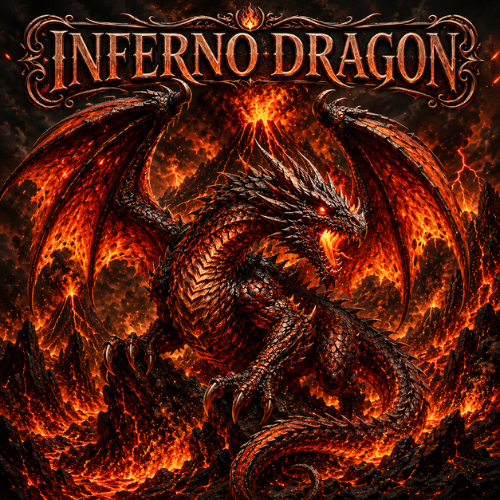 Kupfermedaille 1 kg – Inferno Dragon: The Fire Tyrant 2026 | 3D & Colors | Cu .999 | Limitiert 249 Stück