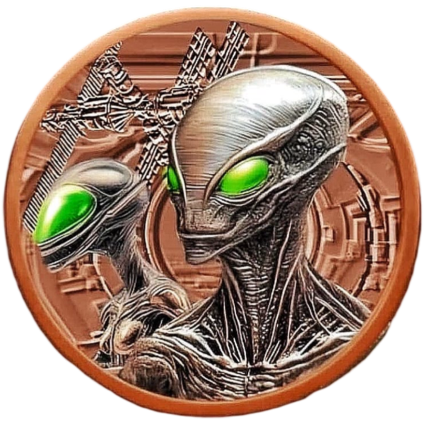 5 oz Kupfer Round Alien Reverse Proof leuchtet im Dunkeln