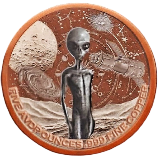 5 oz Kupfer Round Alien Reverse Proof leuchtet im Dunkeln