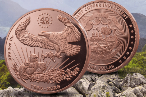 EAGLE Giant Copper Investment 5 Oz Copper Coin