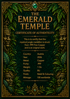 The Emerald Temple 2026 – 1 oz Kupfermedaille | Cu .999 | Koloriert | MM Signature
