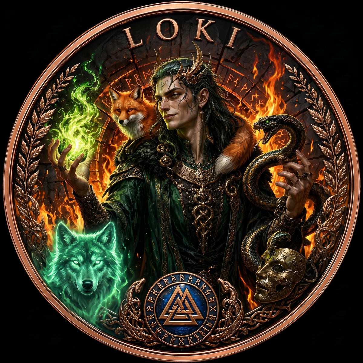 Loki - Nordische Mythologie – 1 oz Kupfermedaille