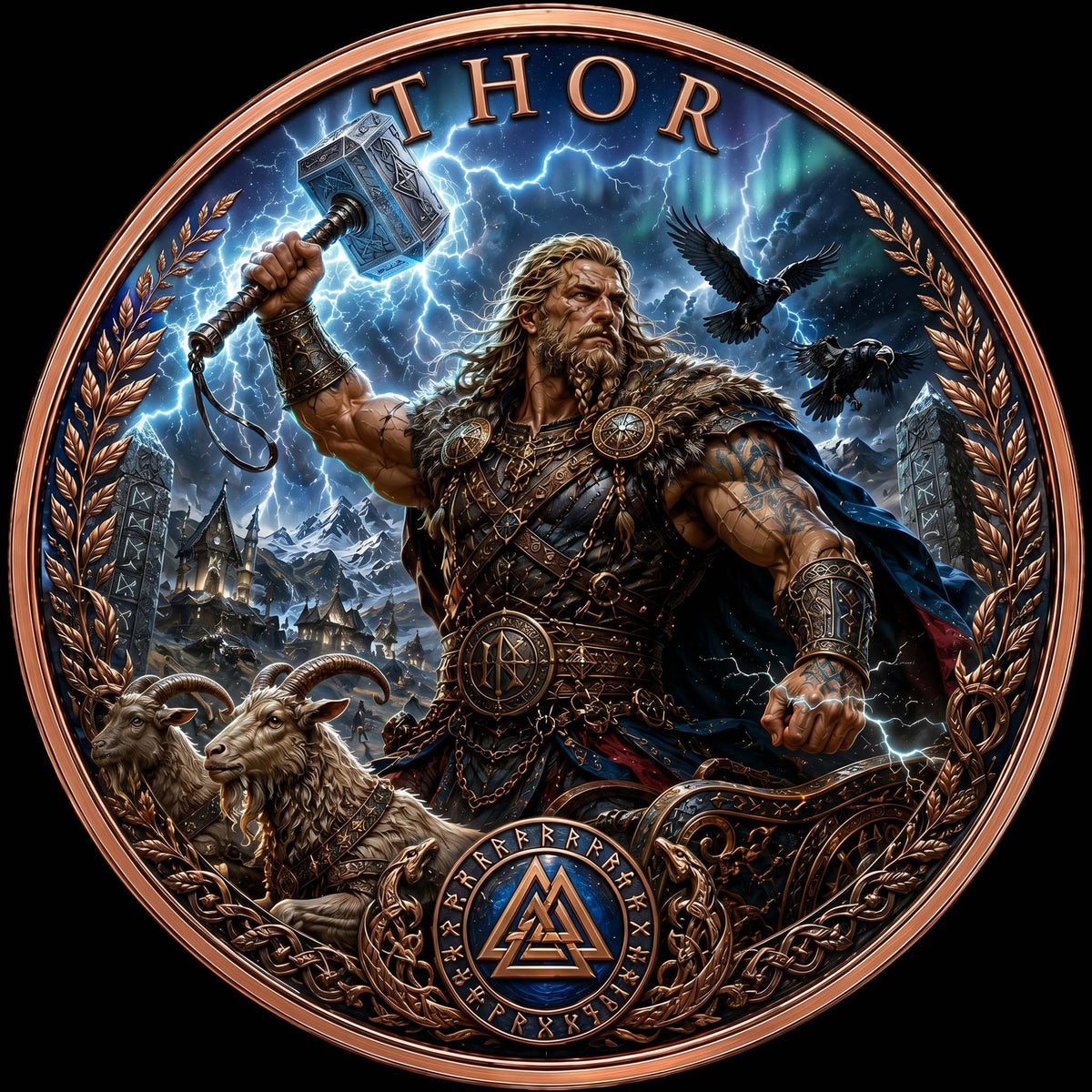 Thor - Nordische Mythologie – 1 oz Kupfermedaille