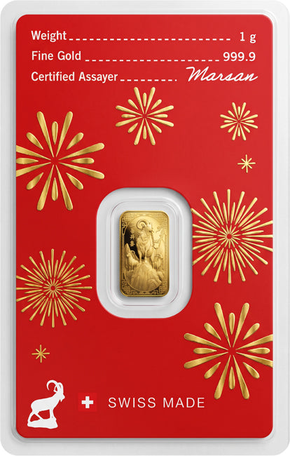 Argor-Heraeus Ziege 2027 – 1 g Goldbarren **