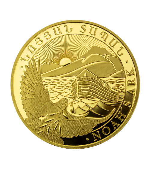 Armenien Noah's Ark 1g Gold 999,9 BU 2026 – Vorderseite Arche Noah Berg Ararat