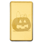 Peanuts Great Pumpkin 2026 – Rückseite des 0,5-g-Goldbarrens