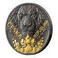 Czech Lion 2023 – 1 oz Silber Schwarzplatin & Selektive Vergoldung (Czech Mint)