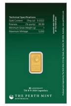 Dune – House Atreides | Goldbarren 1 g | Au .9999 | Perth Mint | Australien 2026**