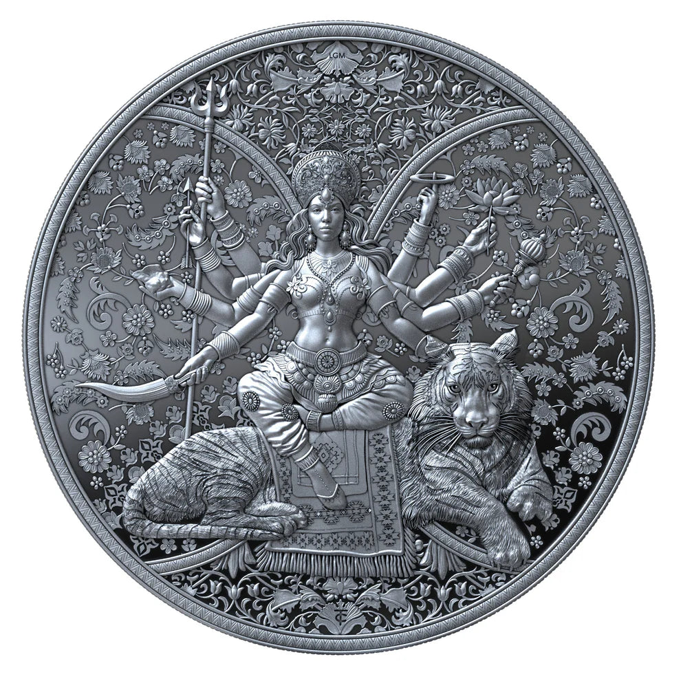 Silbermünze 1 oz – Durga 2026 | Proof 3D Hochrelief | Ag .9999 | Le Grand Mint | Kamerun | 8.500 Stück