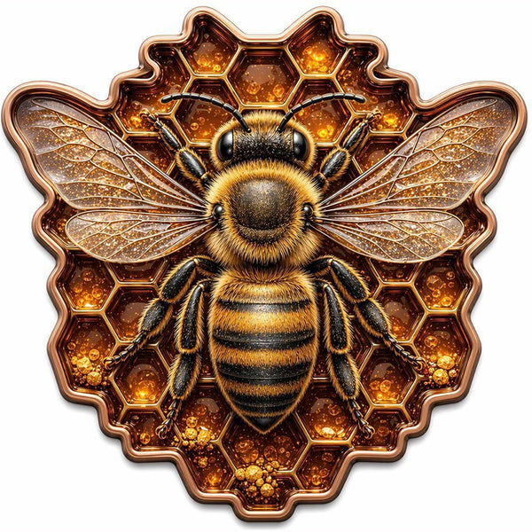Kupfermedaille 1 oz – Honey Queen Shaped 2026 | Antique Copper & Colors | Cu .999 | Limitiert 2.500 Stück