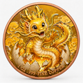 Goldener Drache - Dragon Hatchling – 1 oz Kupfermedaille