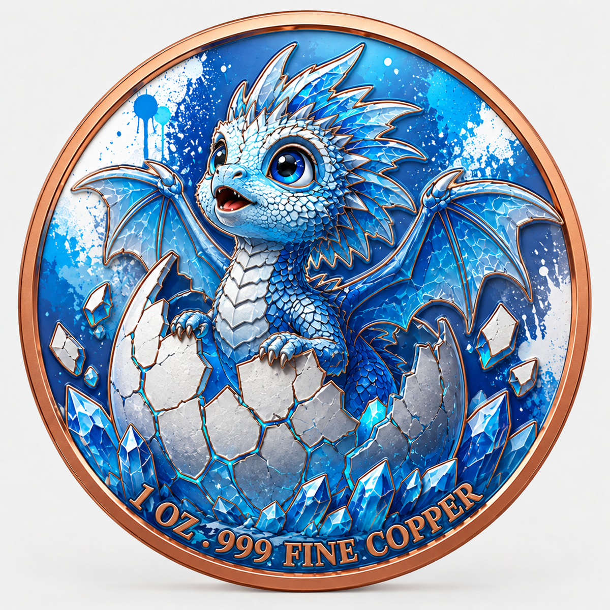 Eisdrache - Dragon Hatchling – 1 oz Kupfermedaille