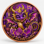 Amethystdrache - Dragon Hatchling – 1 oz Kupfermedaille