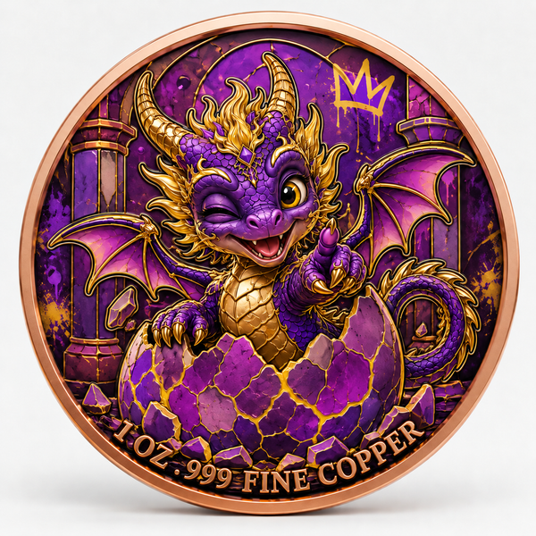 Amethystdrache - Dragon Hatchling – 1 oz Kupfermedaille