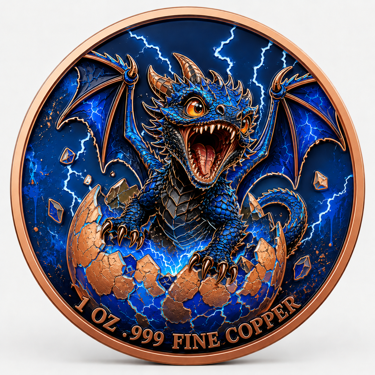 Gewitterdrache - Dragon Hatchling – 1 oz Kupfermedaille