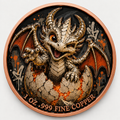 Erddrache - Dragon Hatchling – 1 oz Kupfermedaille