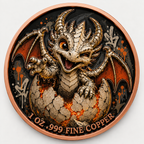 Erddrache - Dragon Hatchling – 1 oz Kupfermedaille