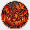 Feuerdrache - Dragon Hatchling – 1 oz Kupfermedaille