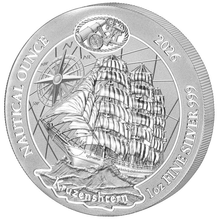 Rwanda: Nautical Ounce – Kruzenshtern 1 Unze Silber 2026