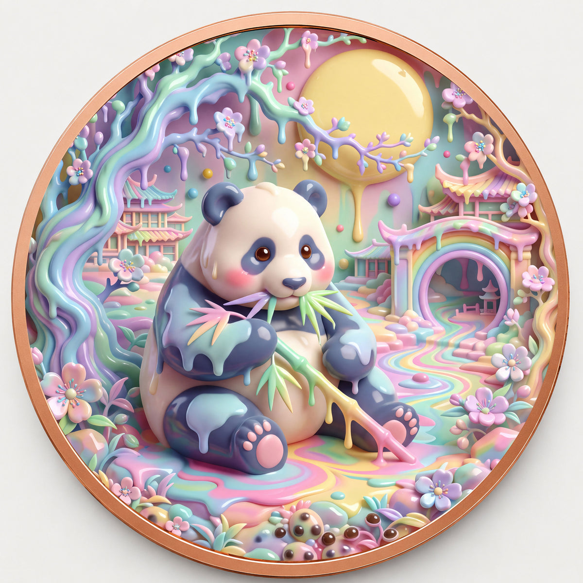 Panda im Zaubergarten – 1 oz Kupfermedaille