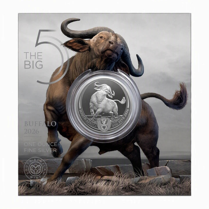 Big Five III – Büffel (Buffalo) | 1 oz Silbermünze | Ag .999 | 5 Rand | Südafrika 2026