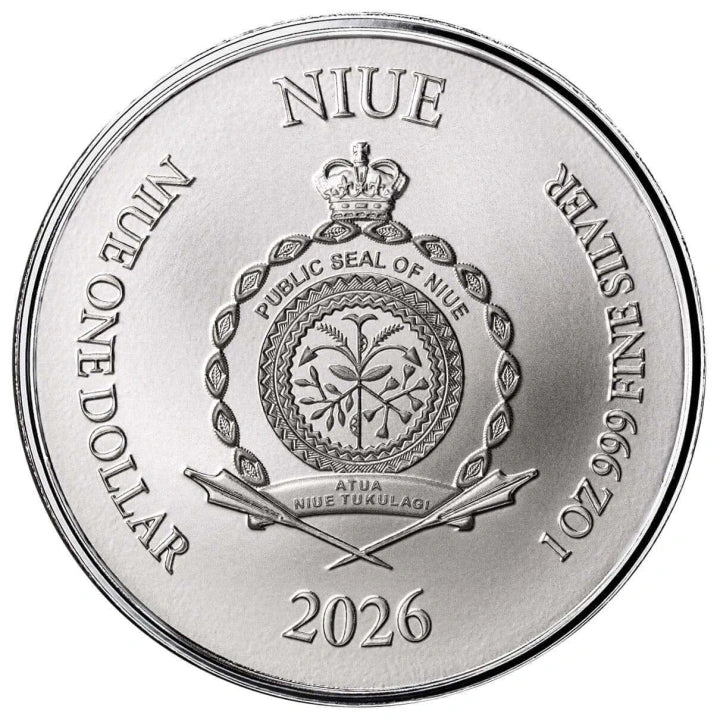 Silbermünze 1 oz – Lady Justice 2026 | Ag .999 | BU | Scottsdale Mint | Niue | 50.000 Stück