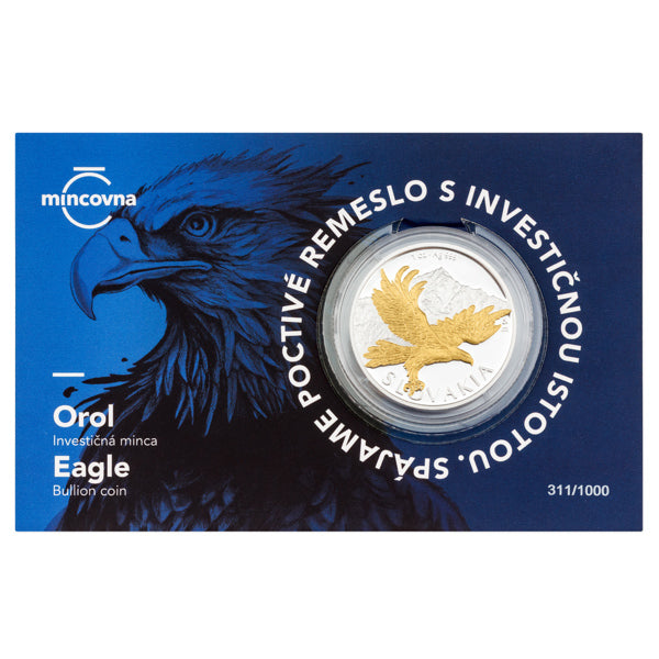 Slowakischer Adler – Orol 1 oz Silber 999 Proof Vergoldet Nummeriert 2026 – Czech Mint (Niue)