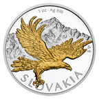 Slowakischer Adler – Orol 1 oz Silber 999 Proof Vergoldet Nummeriert 2026 – Czech Mint (Niue)