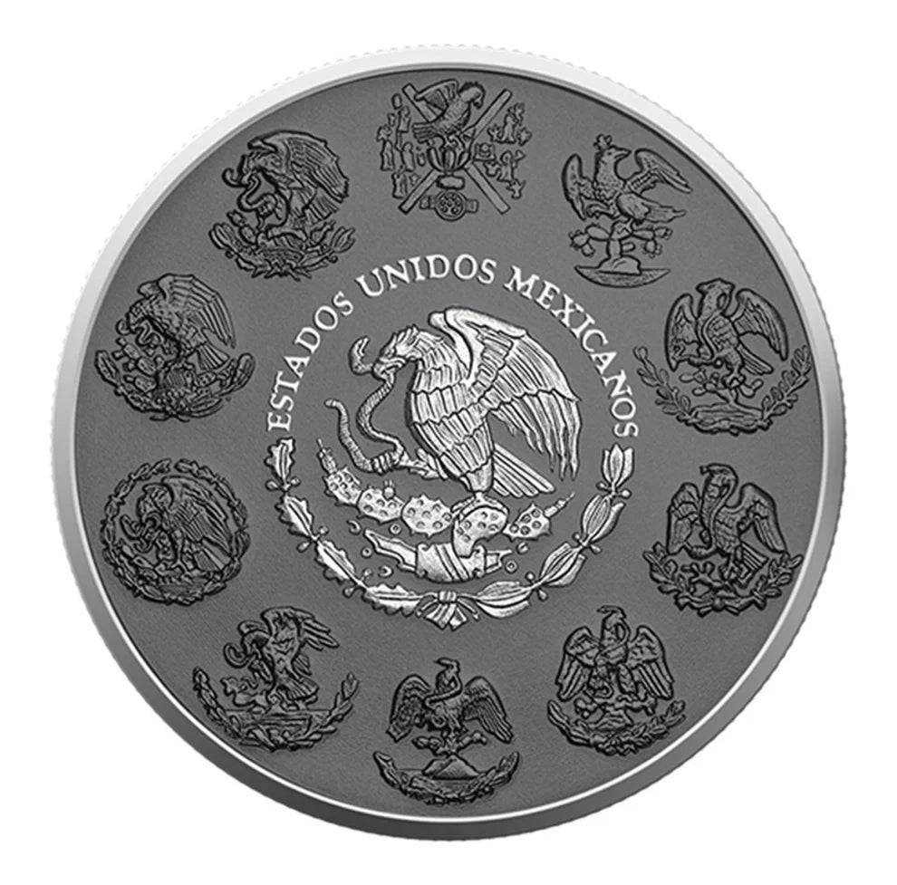 Mexiko Libertad 2023 – 1 oz Silbermünze | Ag .9999 | Ruthenium | Silver Ring | Banco de Mexico*