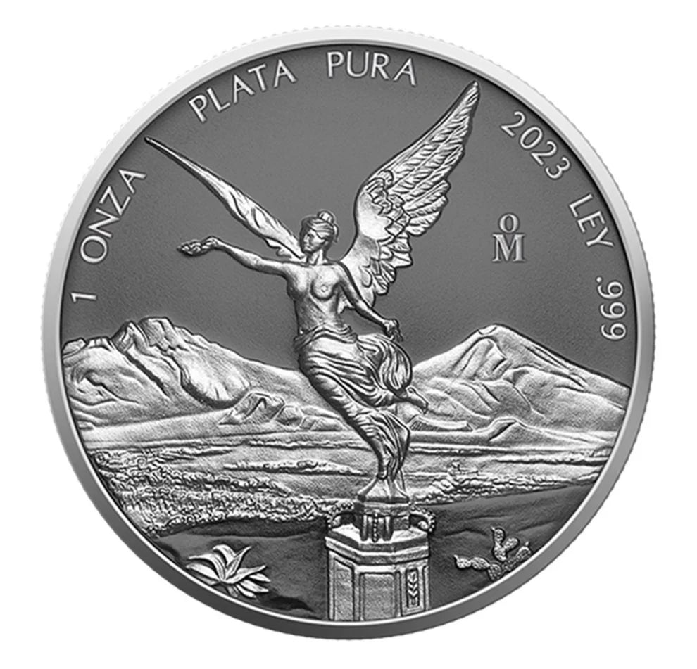 Mexiko Libertad 2023 – 1 oz Silbermünze | Ag .9999 | Ruthenium | Silver Ring | Banco de Mexico*